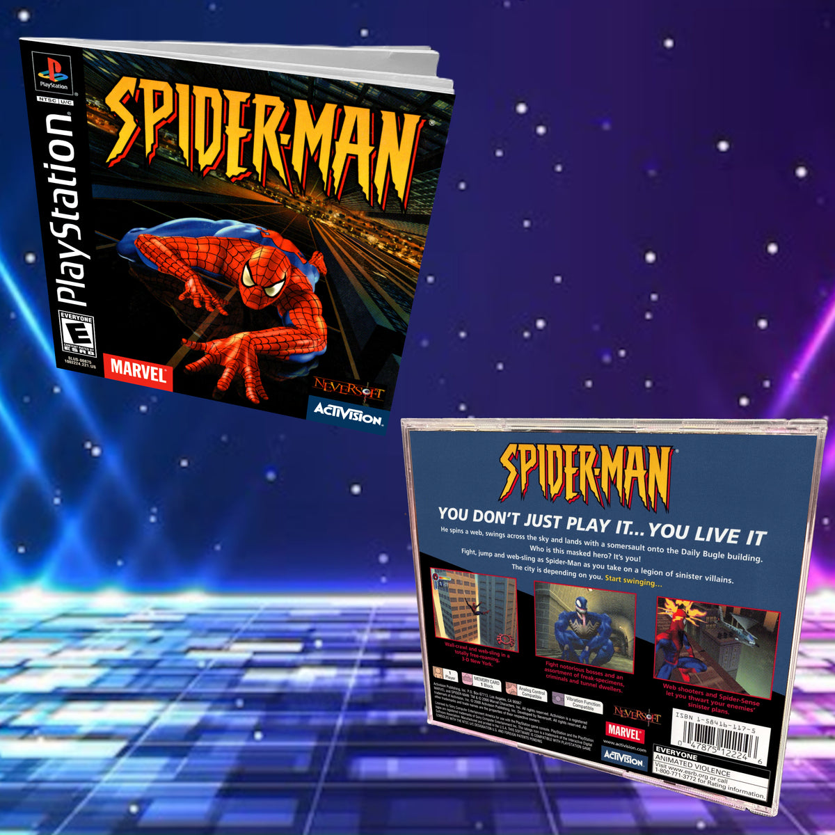 Spider-Man PS1 Replacement Manual + Back Cover Insert + Case