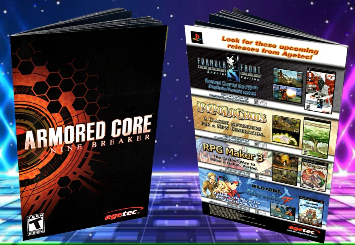 Armored Core Nine Breaker PS2 Custom Manual