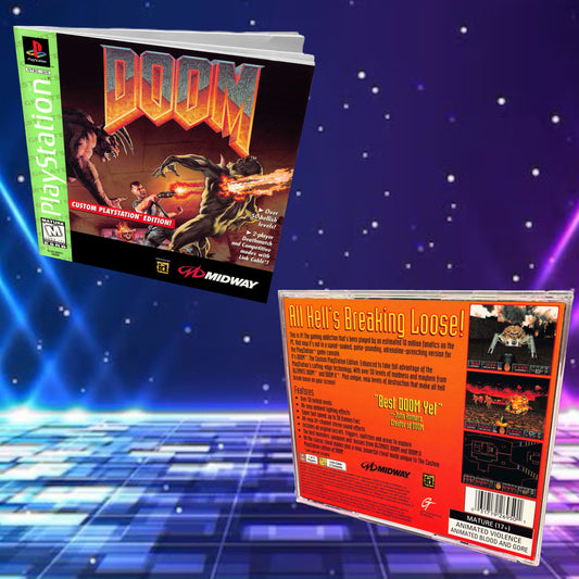 Doom Greatest Hits PS1 Replacement Manual + Back Cover Insert + Case