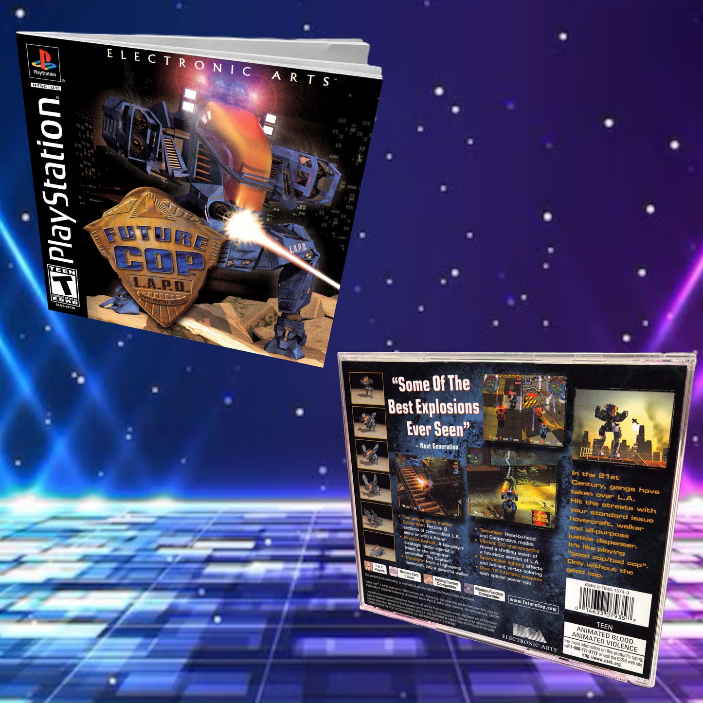 Future Cop L.A.P.D. PS1 Replacement Manual + Back Cover Insert + Case