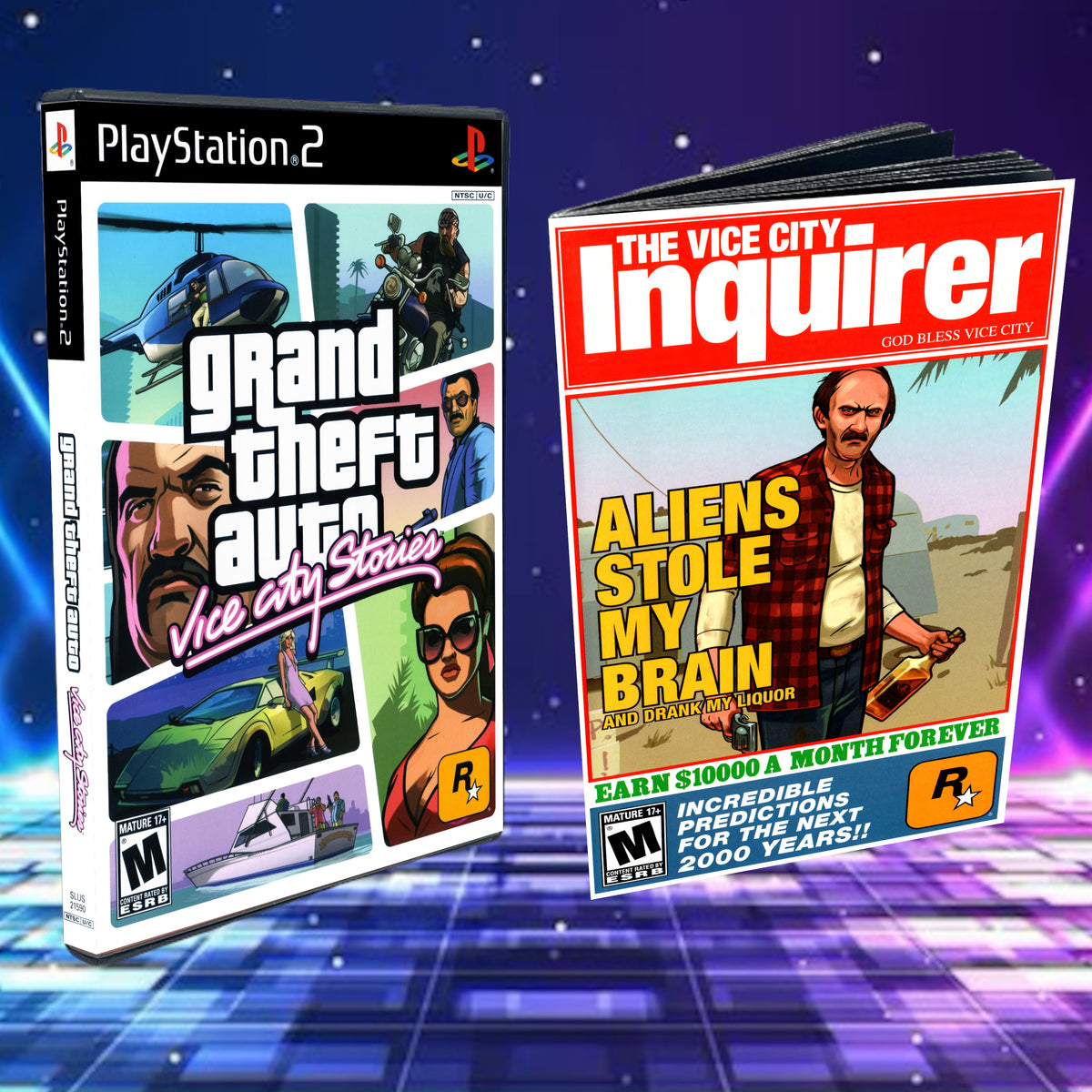 Grand Theft Auto Vice City Stories Cover Art + Manual + PS2 Style Case