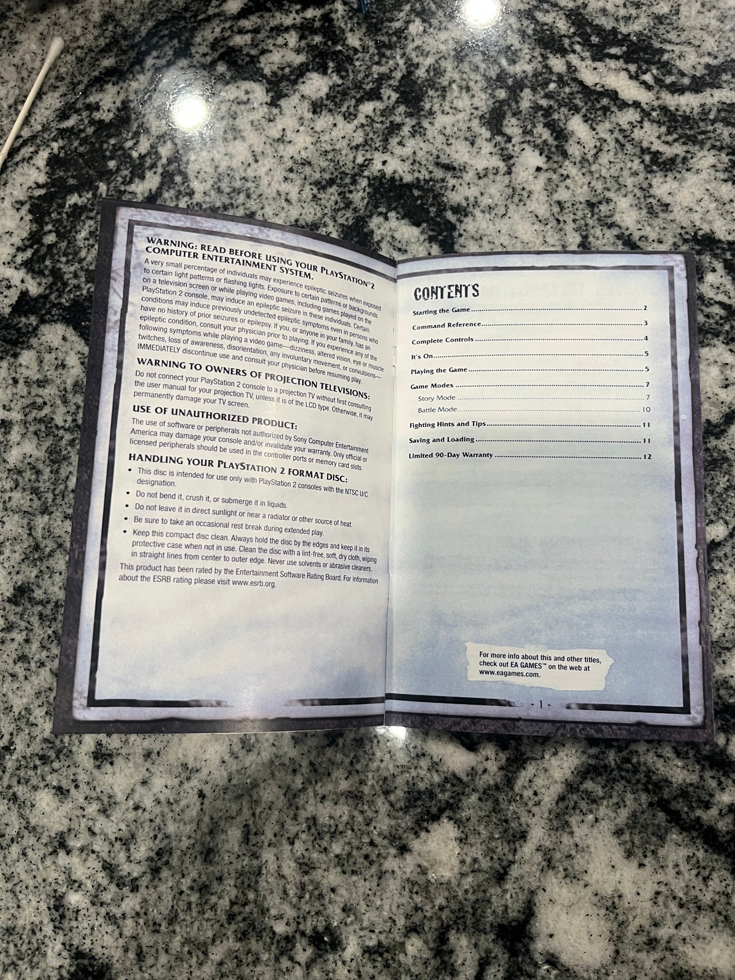 Def Jam Fight for NY PS2 Custom Manual