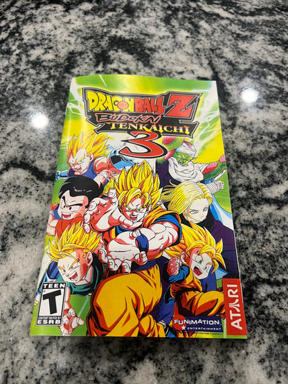 Dragonball Z Budokai Tenkaichi 3 PS2 Custom Manual