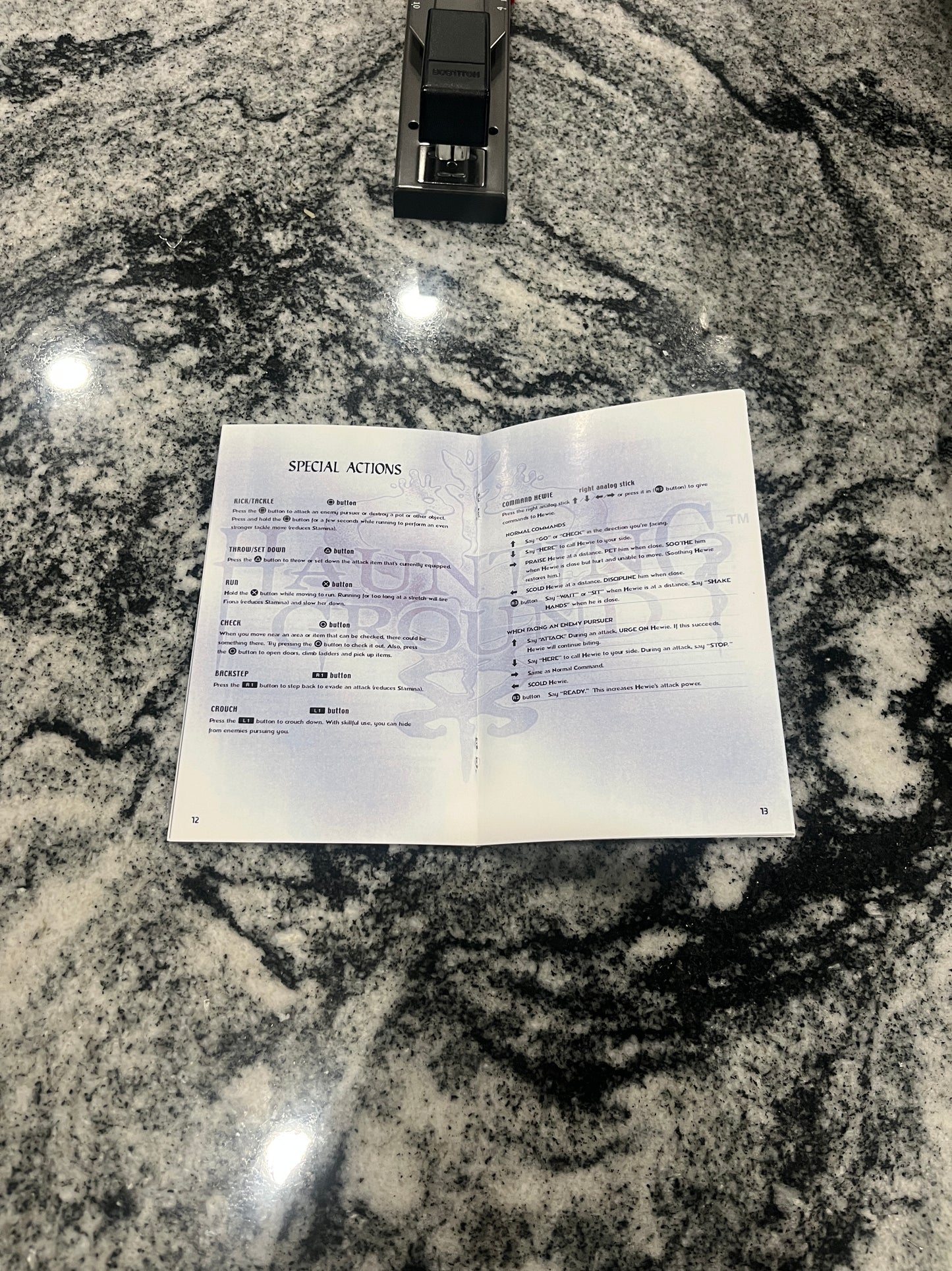 Haunting Ground PS2 Custom Manual
