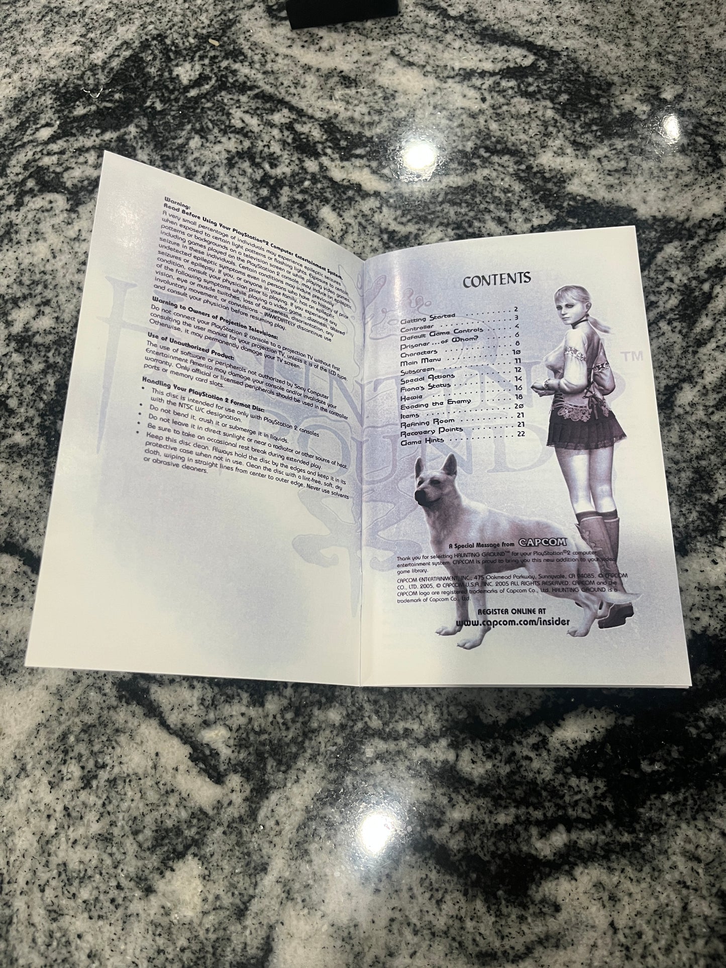 Haunting Ground PS2 Custom Manual