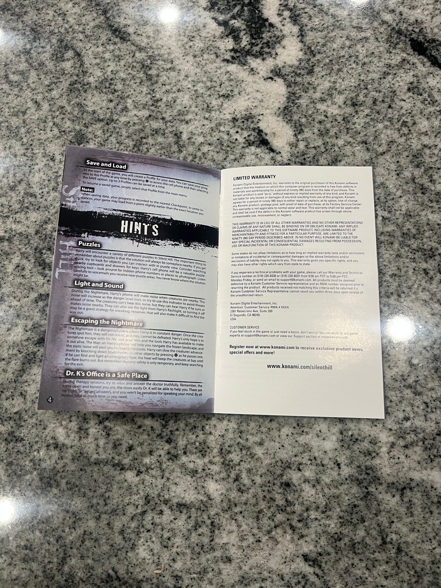 Silent Hill Shattered Memories PS2 Custom Manual