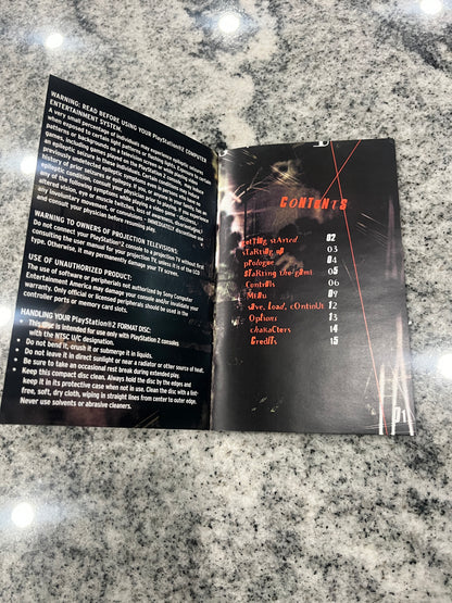 Silent Hill 3 PS2 Custom Manual