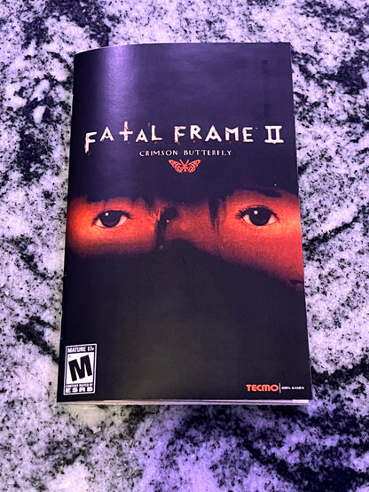 Fatal Frame 2 Crimson Butterfly PS2 Custom Manual