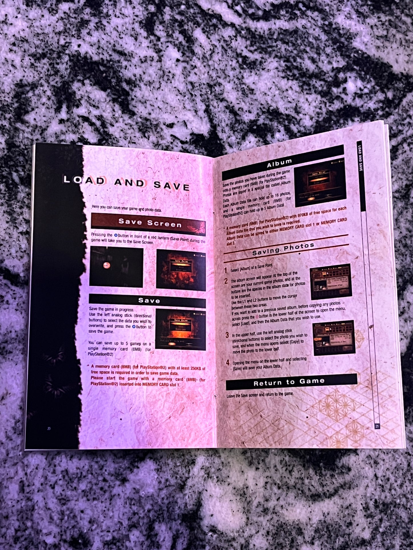 Fatal Frame 2 Crimson Butterfly PS2 Custom Manual