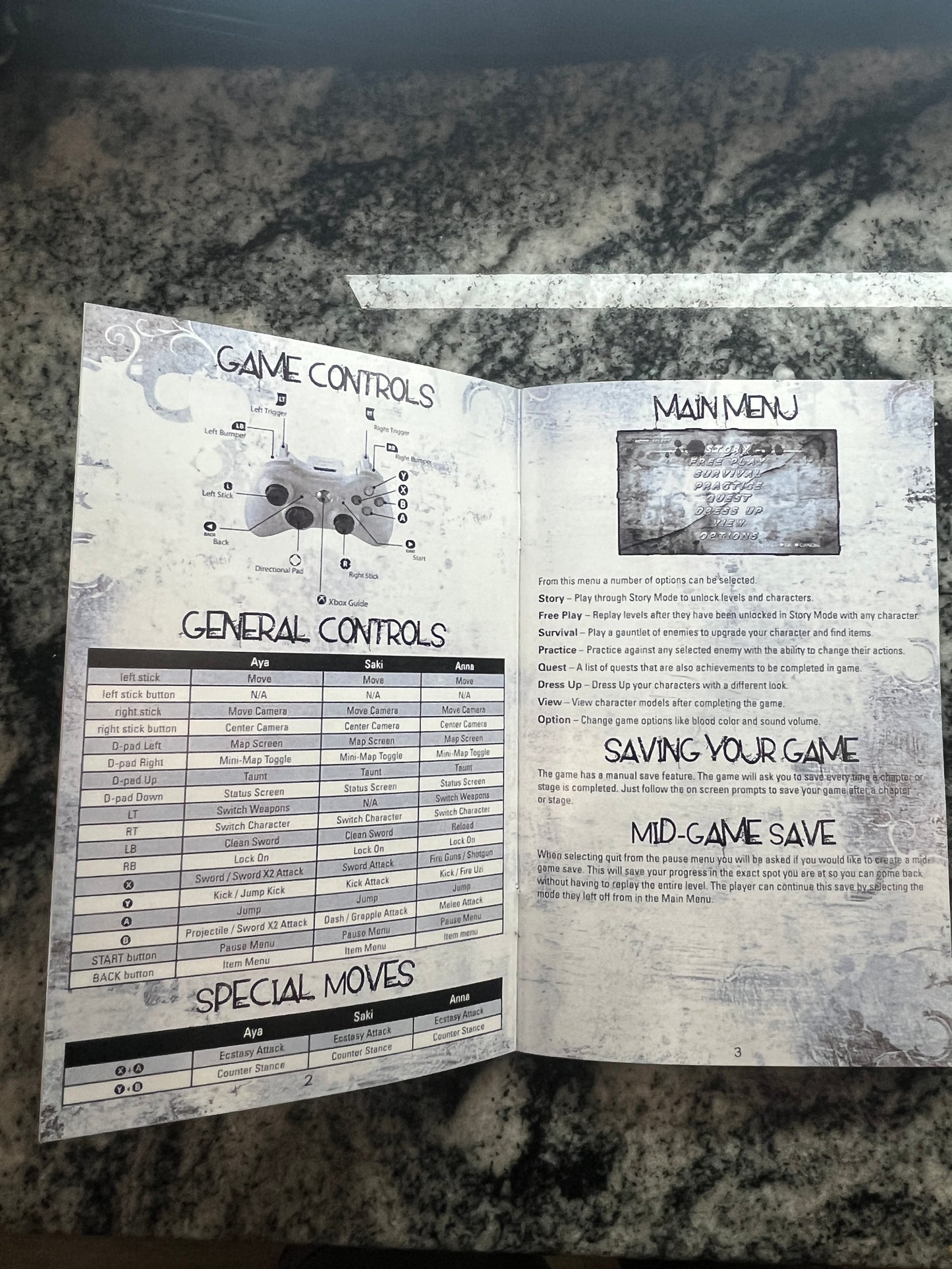 Onechanbara Bikini Samurai Squad Xbox 360 Custom Manual