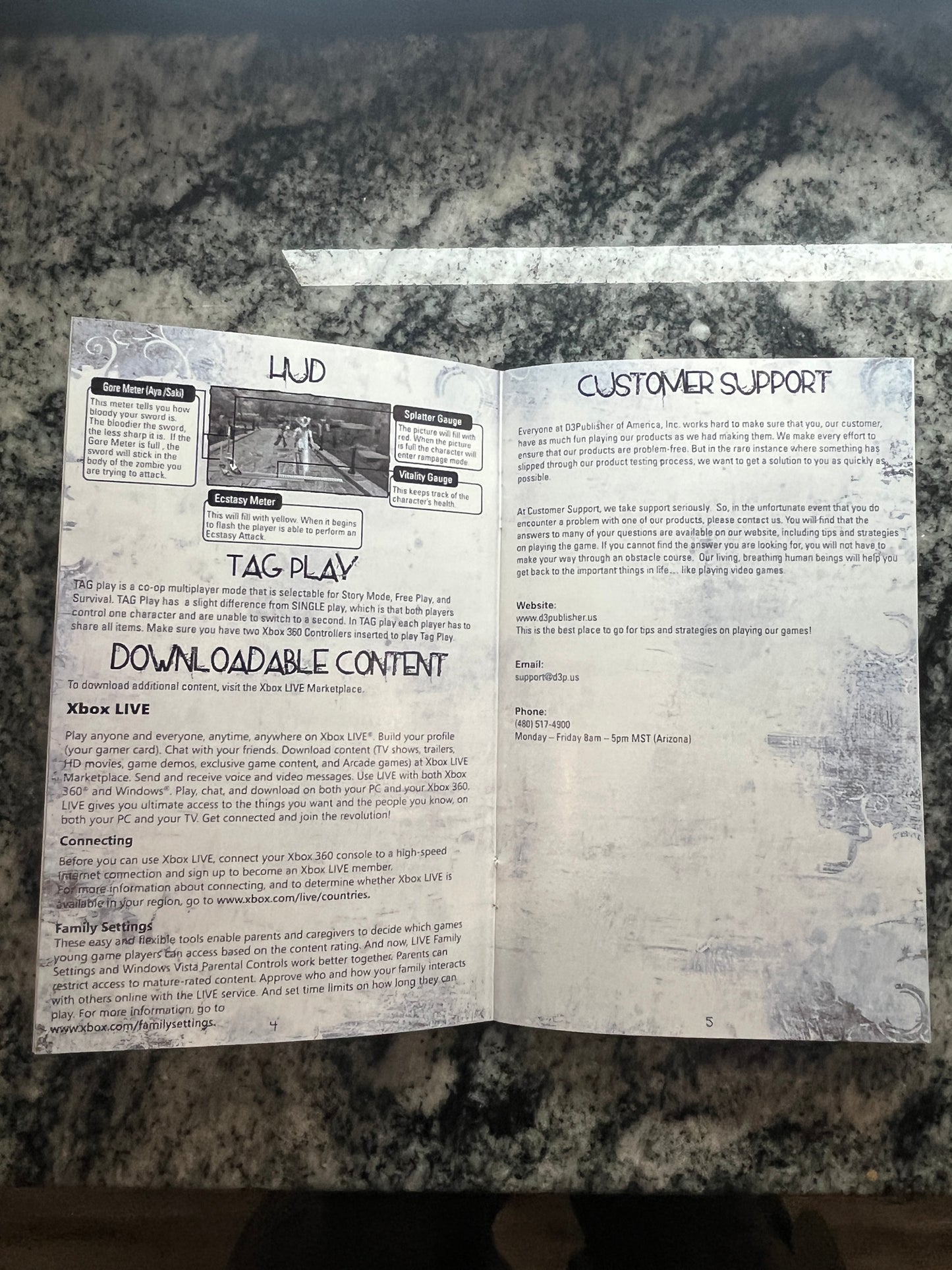 Onechanbara Bikini Samurai Squad Xbox 360 Custom Manual