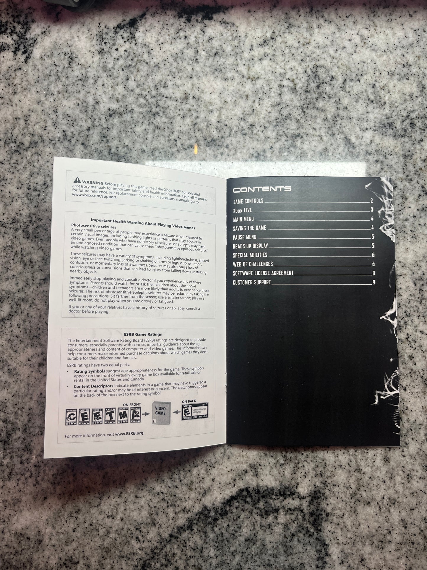 Spider Man Edge of Time Xbox 360 Custom Manual