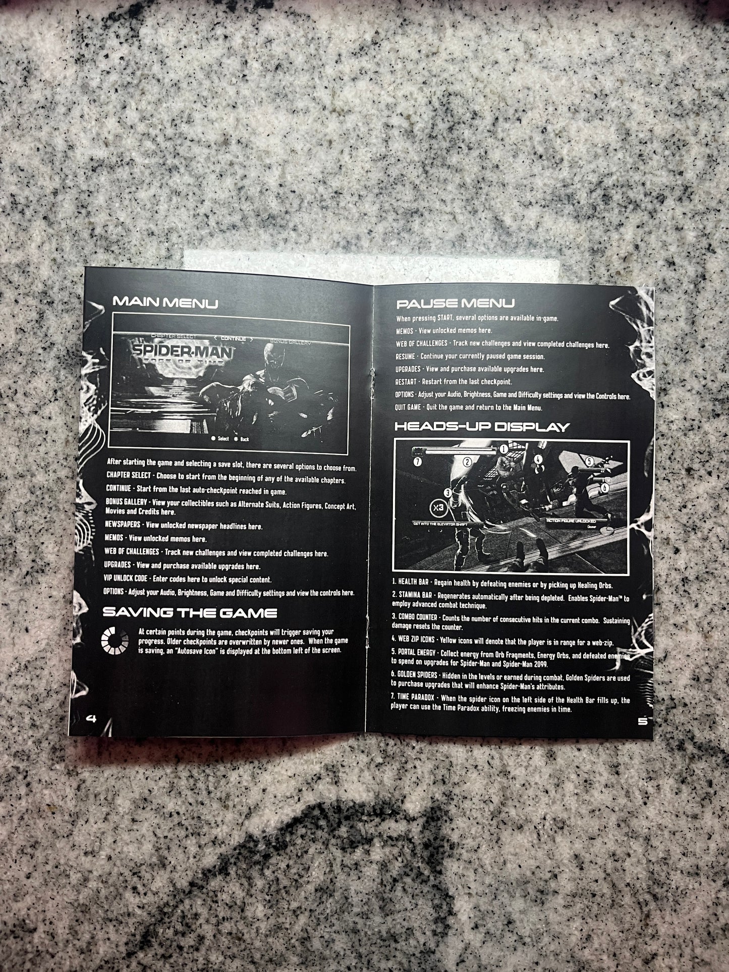 Spider Man Edge of Time Xbox 360 Custom Manual