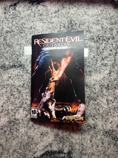 Resident Evil Outbreak file#2 PS2 Custom Manual