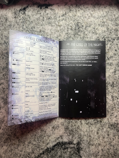 Resident Evil Outbreak file#2 PS2 Custom Manual