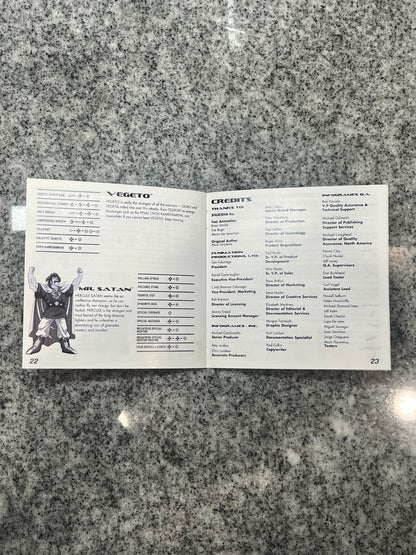 Dragonball Z Ultimate Battle 22 PS1 Custom Manual