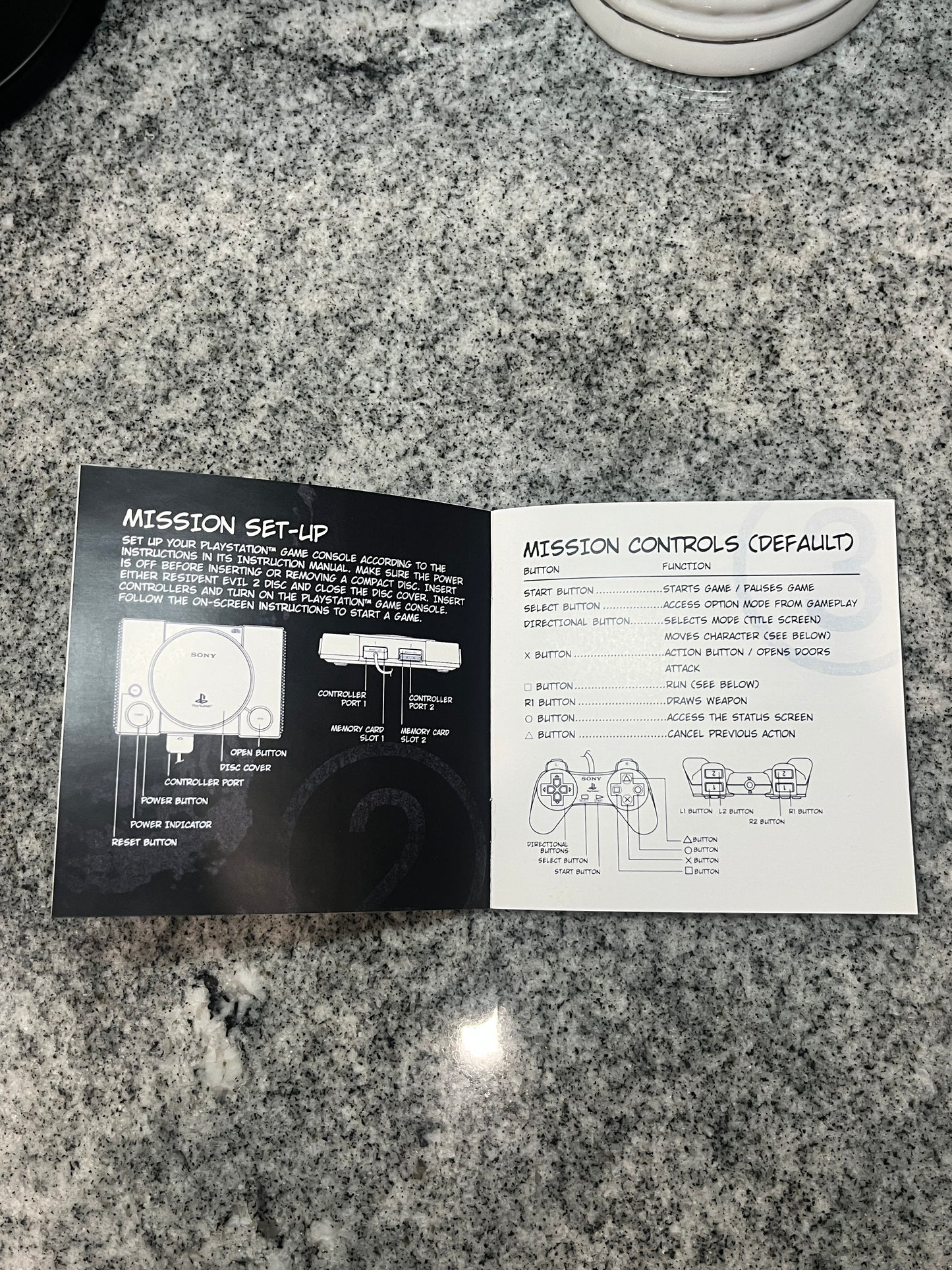Resident Evil 2 Dual Shock Version PS1 Custom Manual