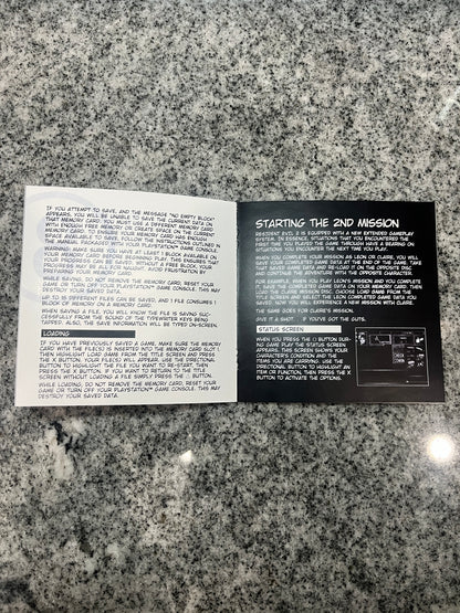 Resident Evil 2 Dual Shock Version PS1 Custom Manual