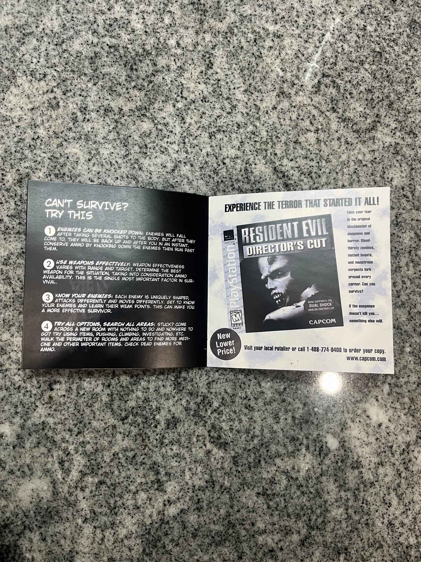 Resident Evil 2 Dual Shock Version PS1 Custom Manual