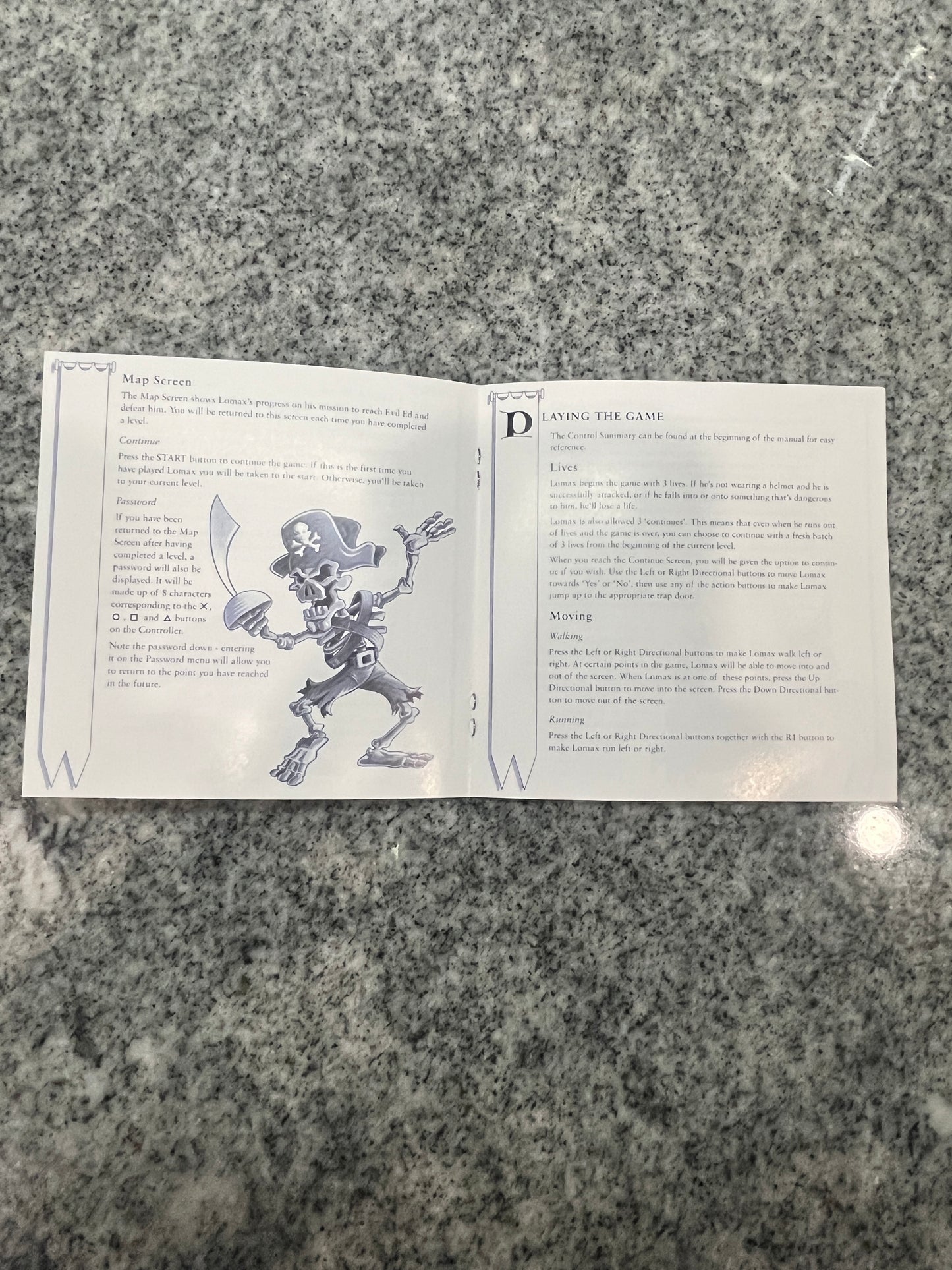 The Adventures of Lomax PS1 Custom Manual