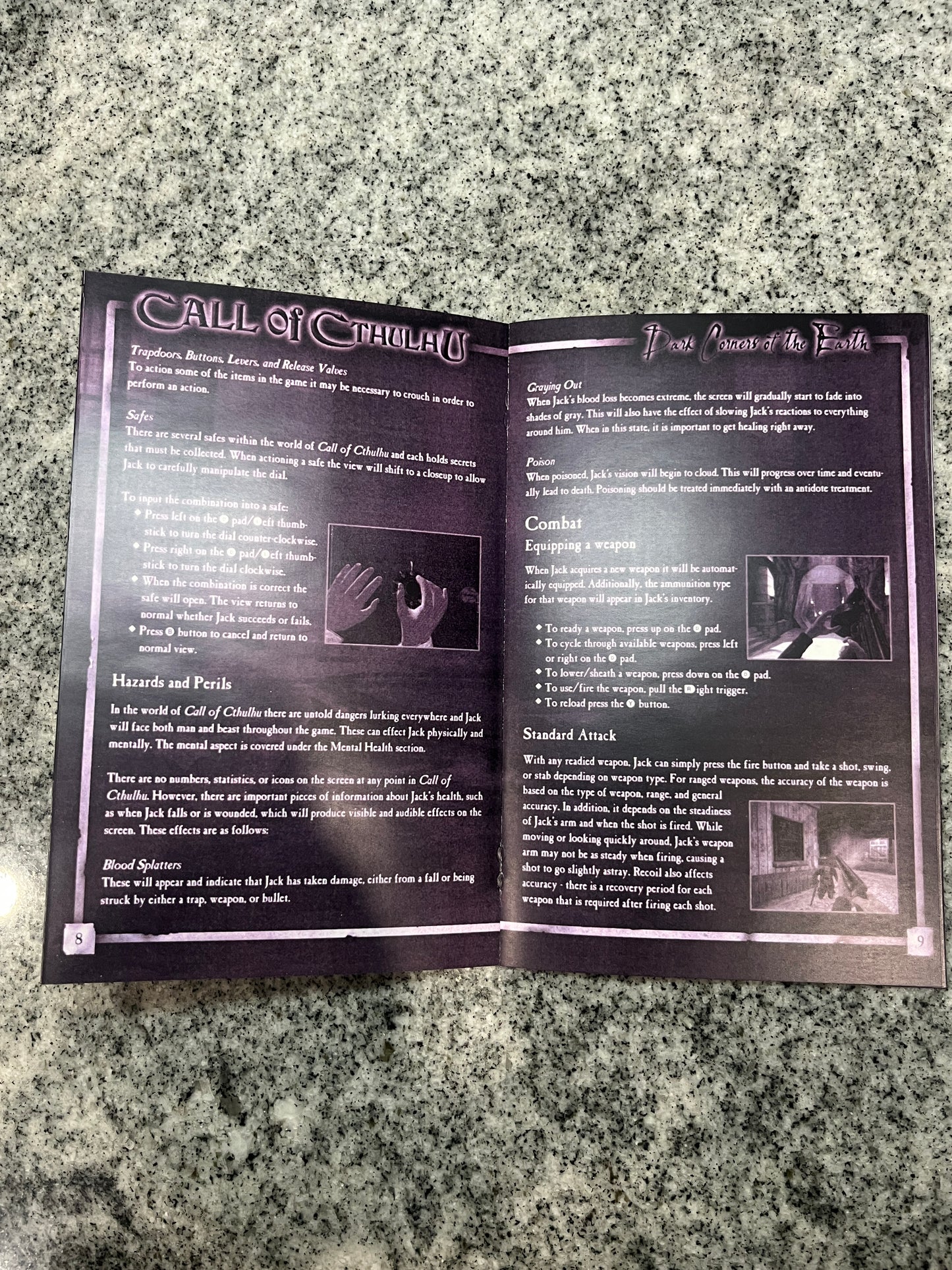 Call of Cthilhu Xbox Custom Manual