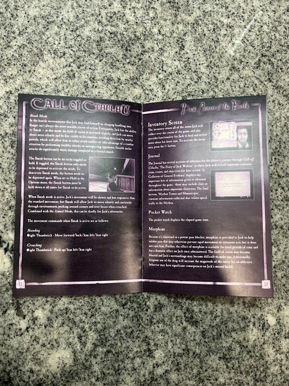 Call of Cthilhu Xbox Custom Manual