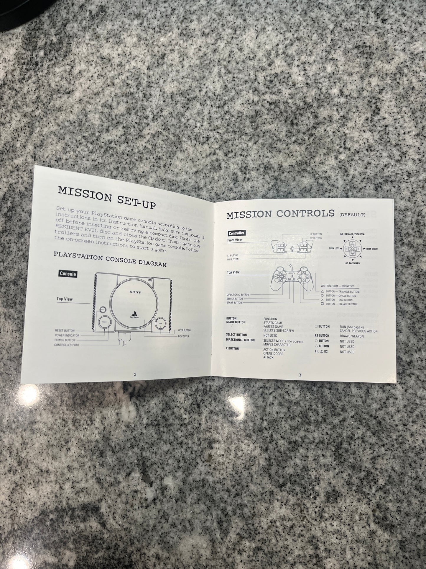 Resident Evil Jewel Case Version PS1 Custom Manual
