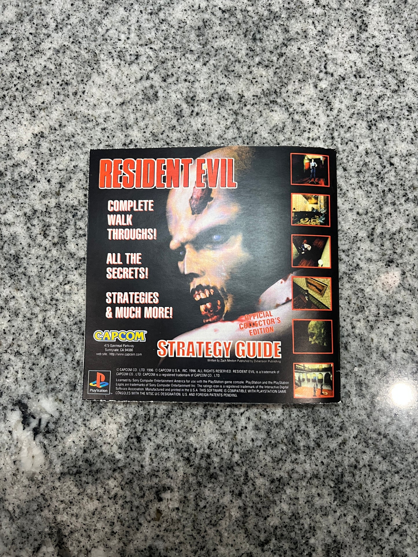 Resident Evil Jewel Case Version PS1 Custom Manual