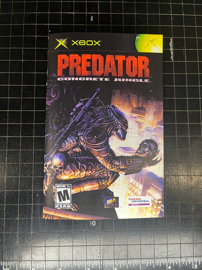 Predator Concrete Jungle Xbox Custom Manual