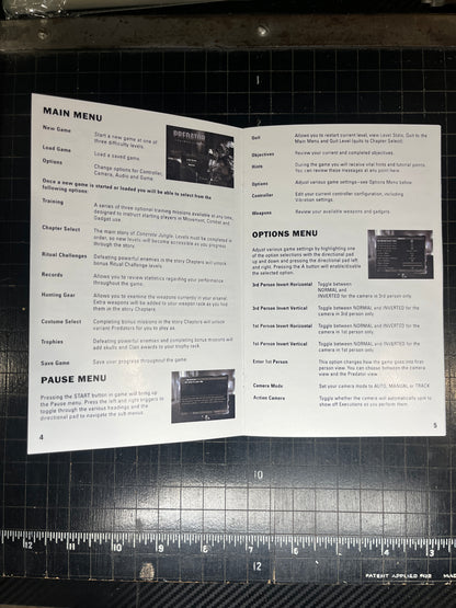 Predator Concrete Jungle Xbox Custom Manual