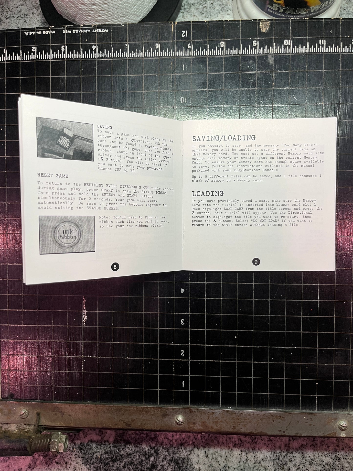 Resident Evil Director's Cut PS1 Custom Manual