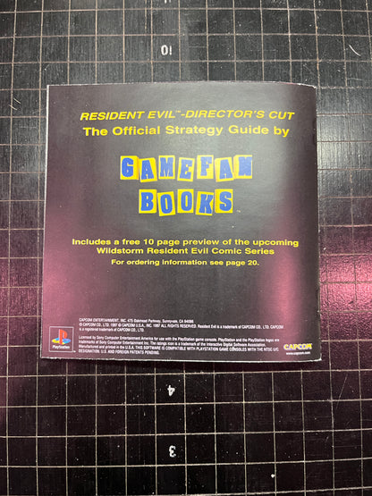 Resident Evil Director's Cut PS1 Custom Manual