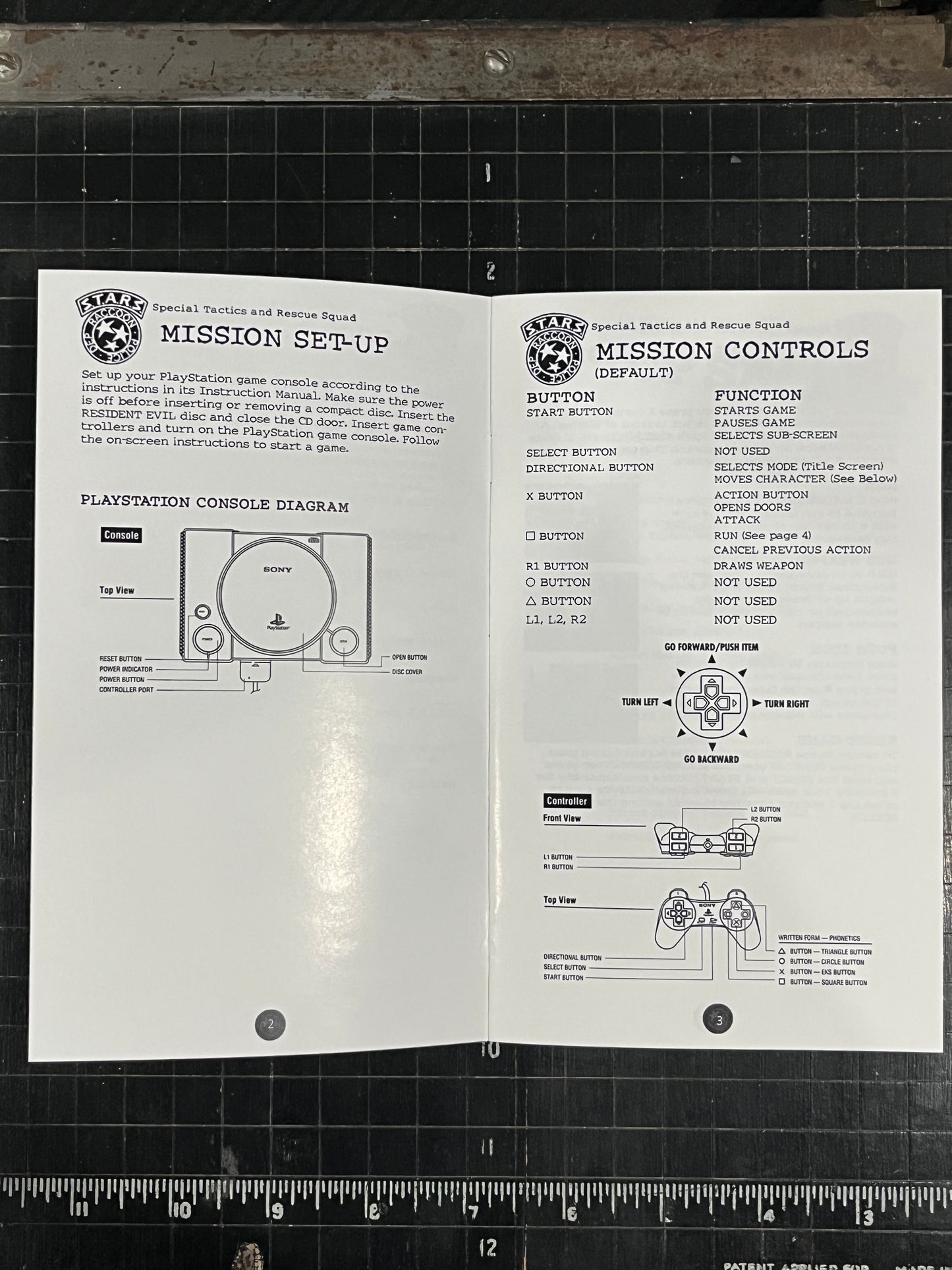 Resident Evil Long Box Version PS1 Custom Manual