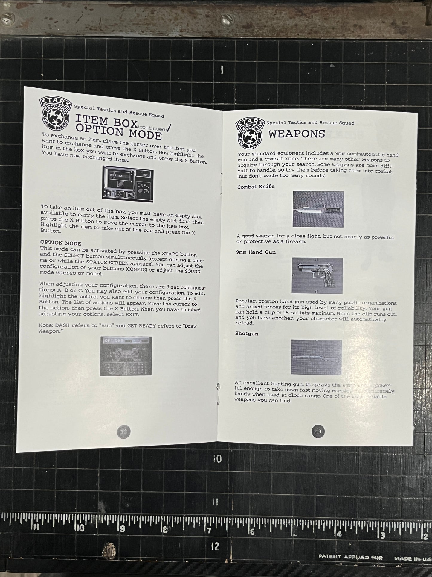 Resident Evil Long Box Version PS1 Custom Manual