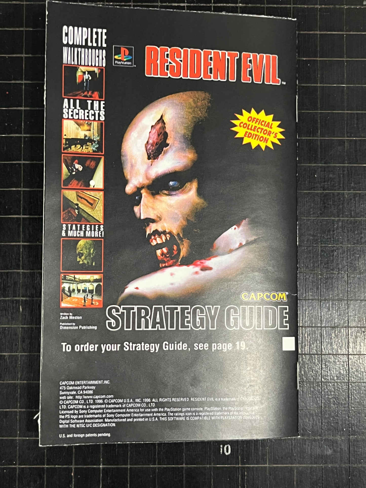 Resident Evil Long Box Version PS1 Custom Manual