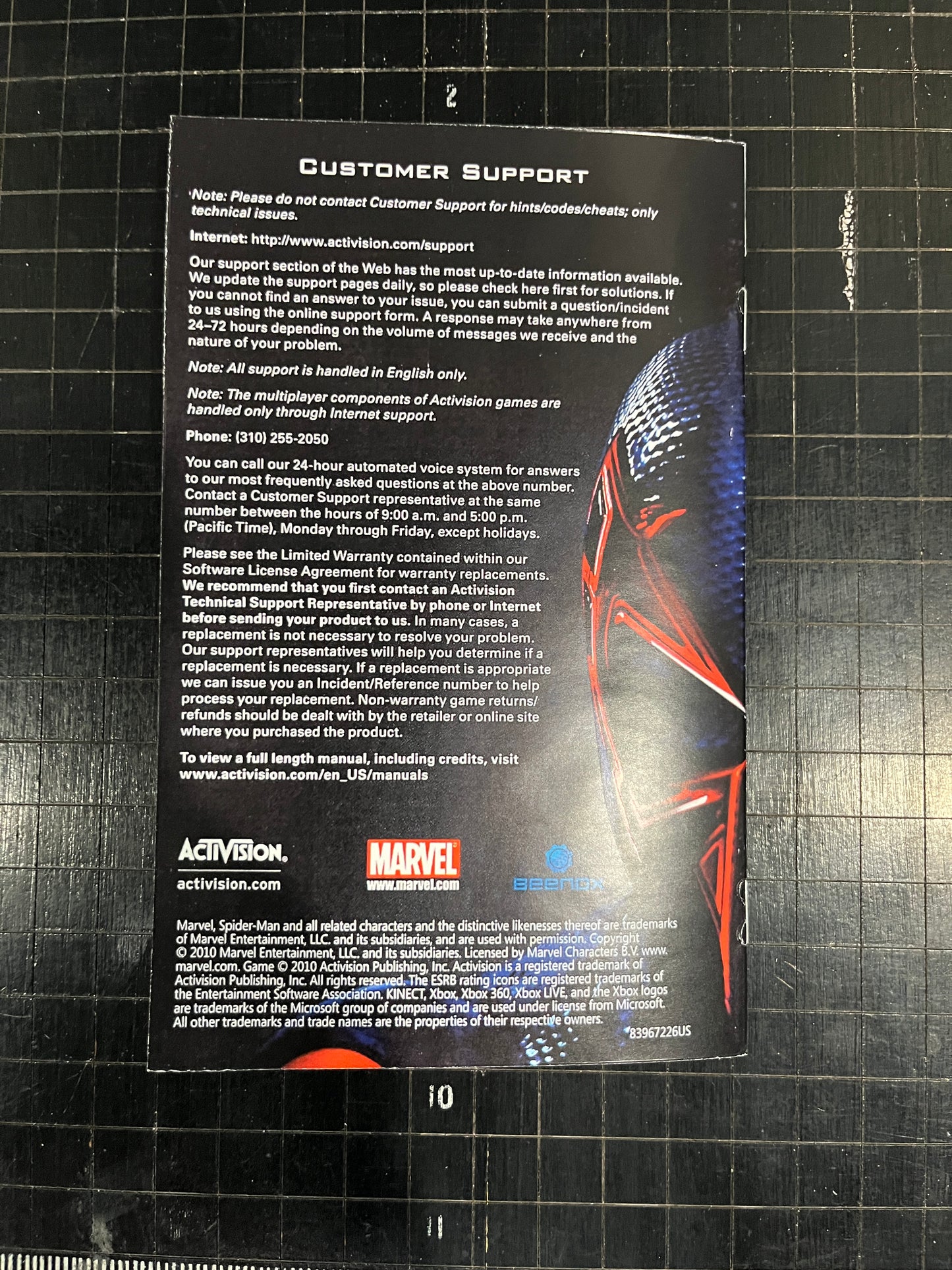 Spider Man Shattered Dimensions Xbox 360 Custom Manual