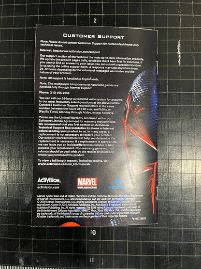 Spider Man Shattered Dimensions Xbox 360 Custom Manual