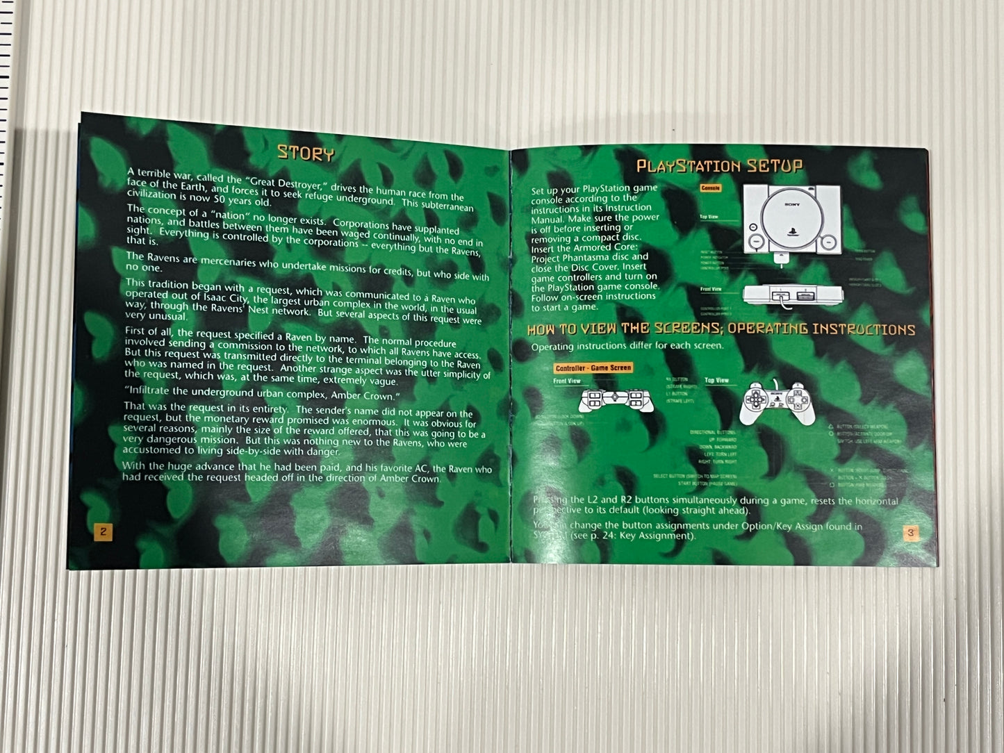 Armored Core Project Phantasma PS1 Custom Manual