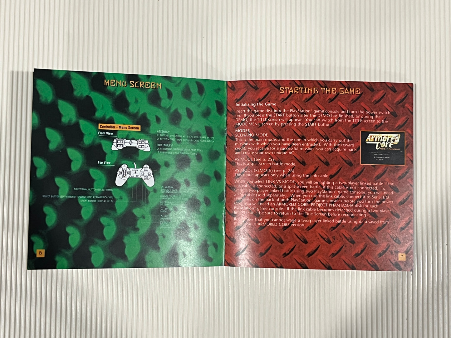 Armored Core Project Phantasma PS1 Custom Manual