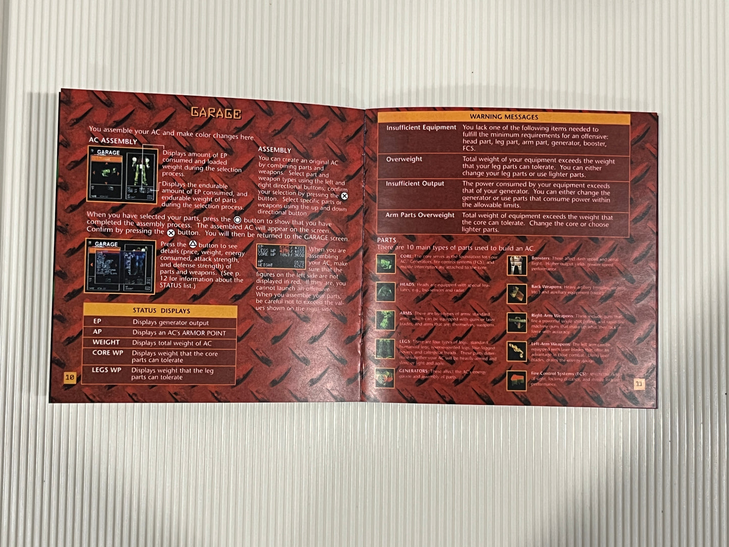 Armored Core Project Phantasma PS1 Custom Manual