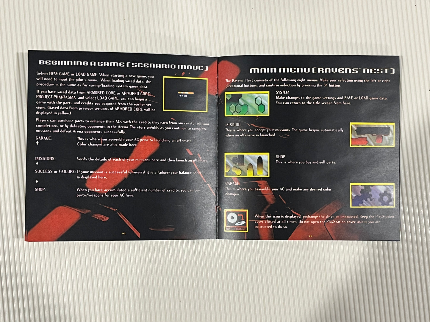 Armored Core Master of Arena PS1 Custom Manual