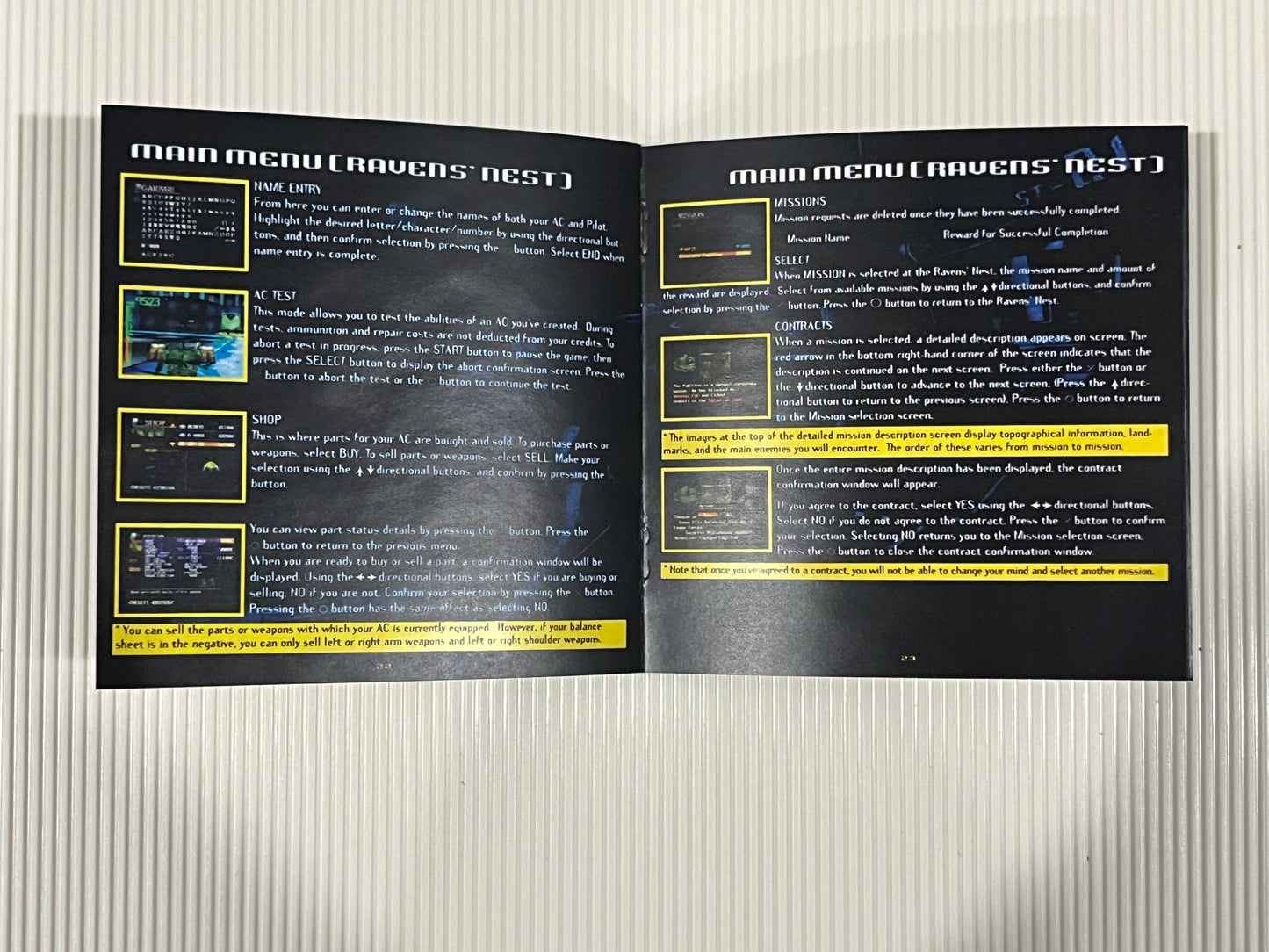 Armored Core Master of Arena PS1 Custom Manual