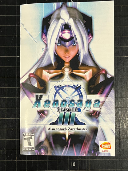 Xenosaga episode 3 PS2 Custom Manual