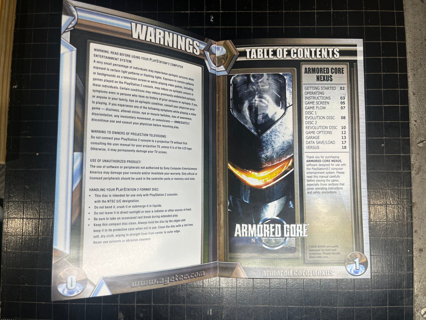 Armored Core Nexus PS2 Custom Manual