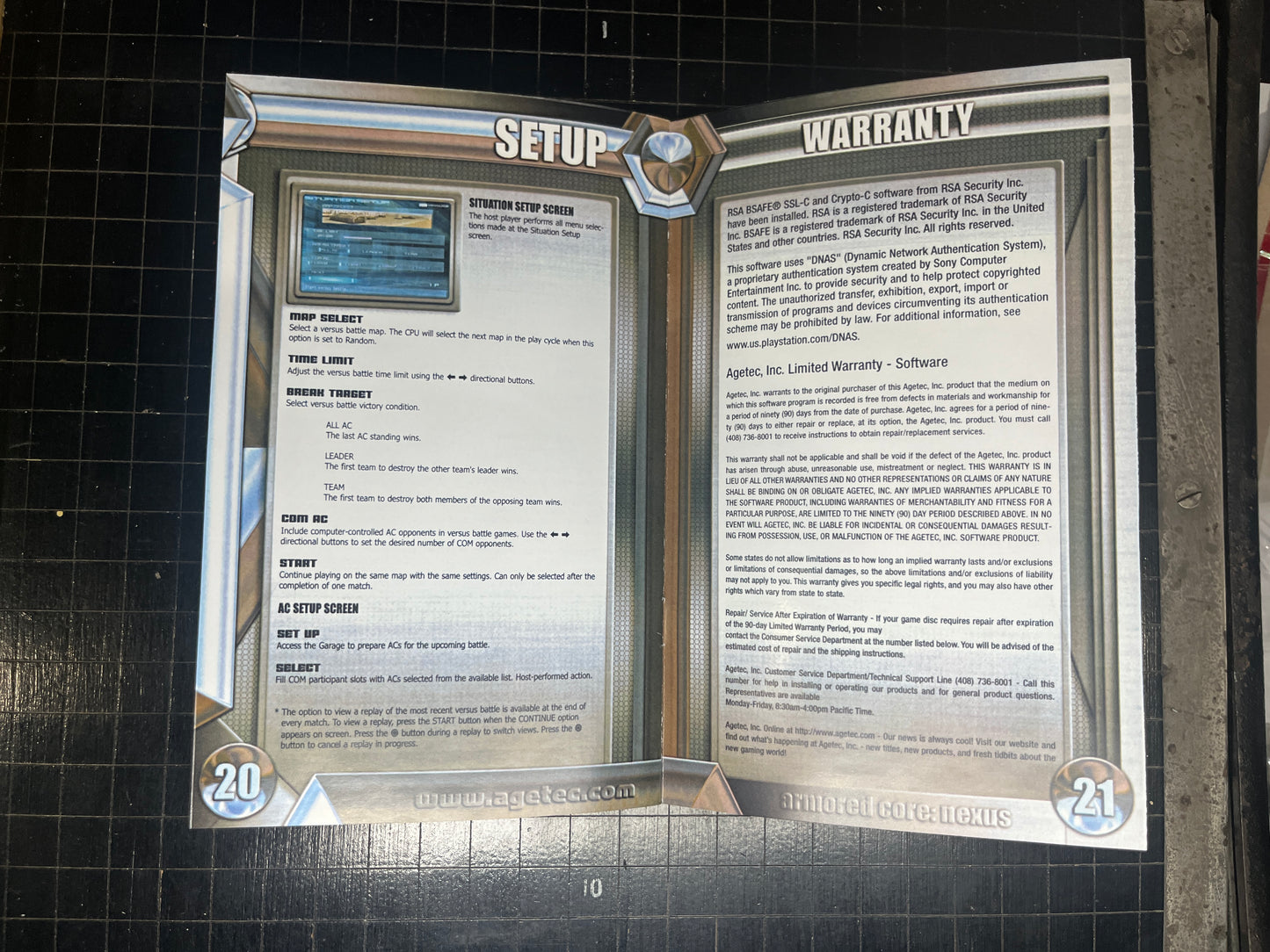 Armored Core Nexus PS2 Custom Manual