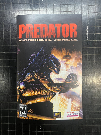 Predator Concrete Jungle PS2 Custom Manual