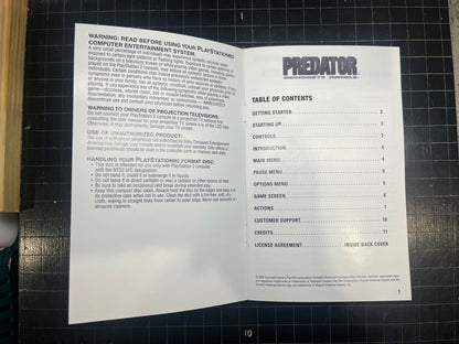 Predator Concrete Jungle PS2 Custom Manual