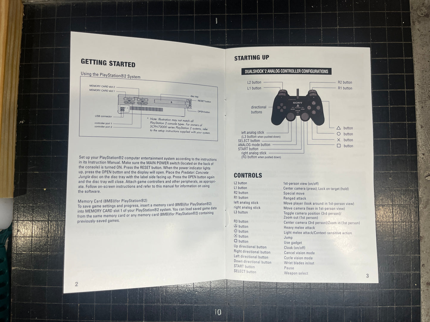 Predator Concrete Jungle PS2 Custom Manual