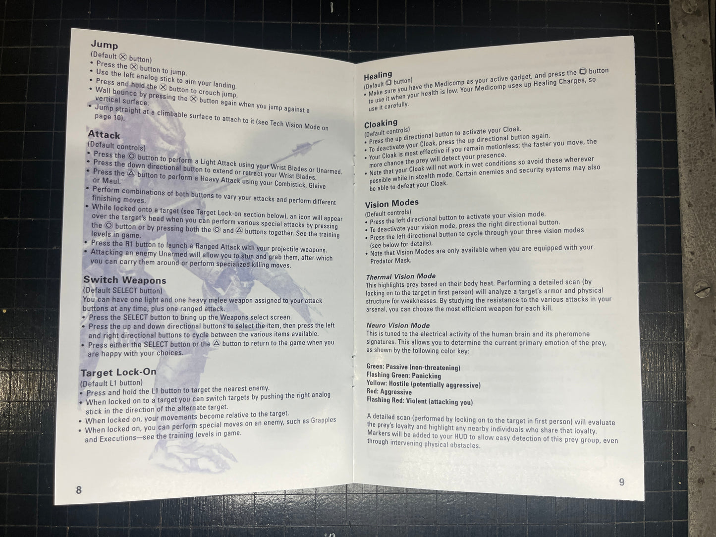 Predator Concrete Jungle PS2 Custom Manual