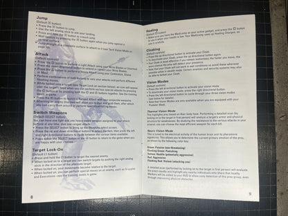 Predator Concrete Jungle PS2 Custom Manual